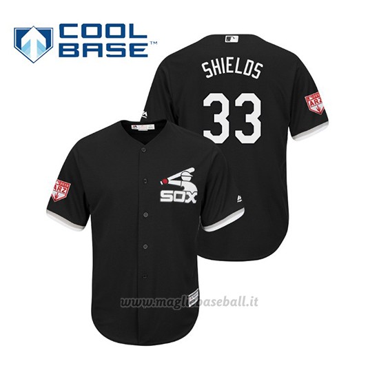 Maglia Baseball Uomo Chicago White Sox James Shields Cool Base Entrenamiento De Primavera 2019 Nero